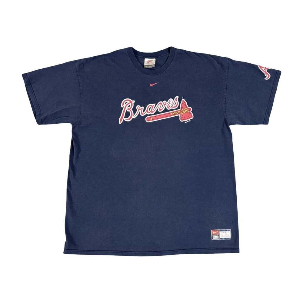 Vintage Y2K Nike Atlanta Braves MLB Blue T-Shirt Unisex Adult Size 2XL